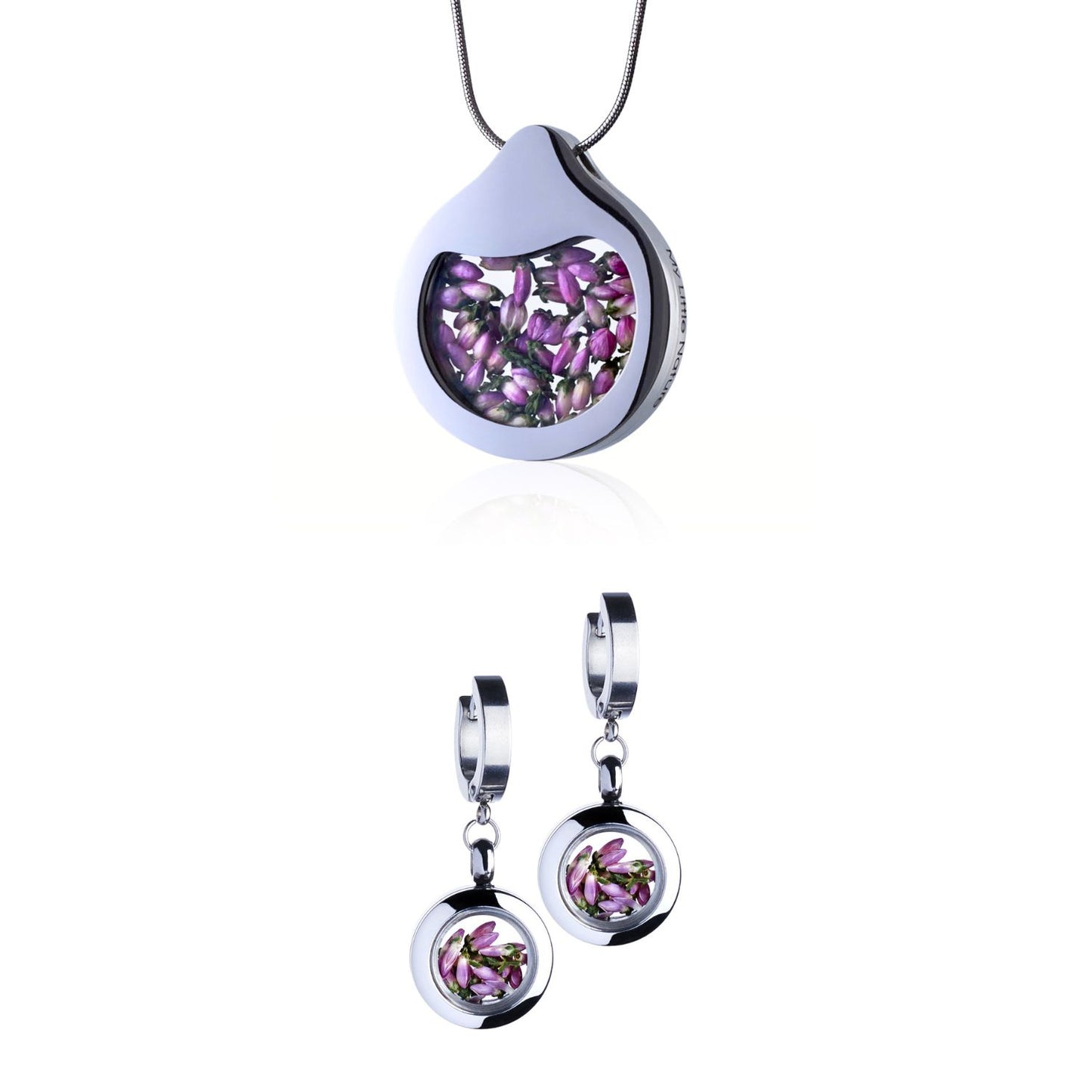 Designer Necklace And Dangle Huggie Earrings Gift Set With Heather