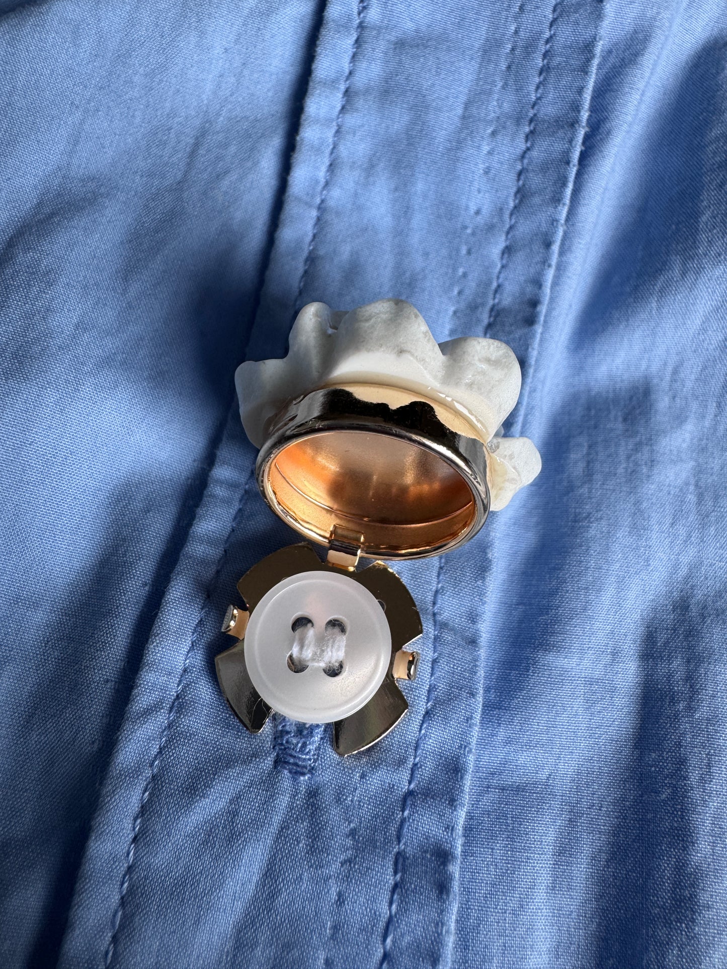 Gardenia Flower Button Cover - White