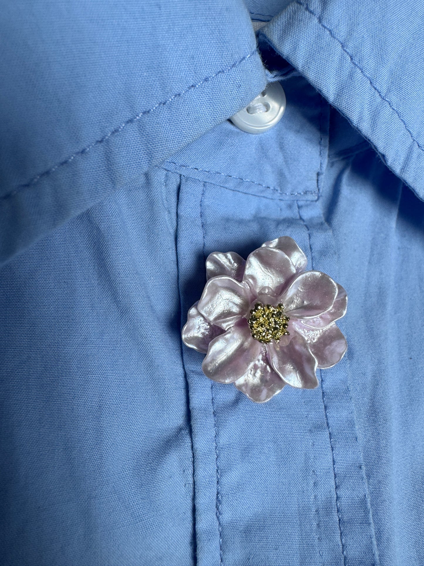 Gardenia Flower Button Cover - Pink