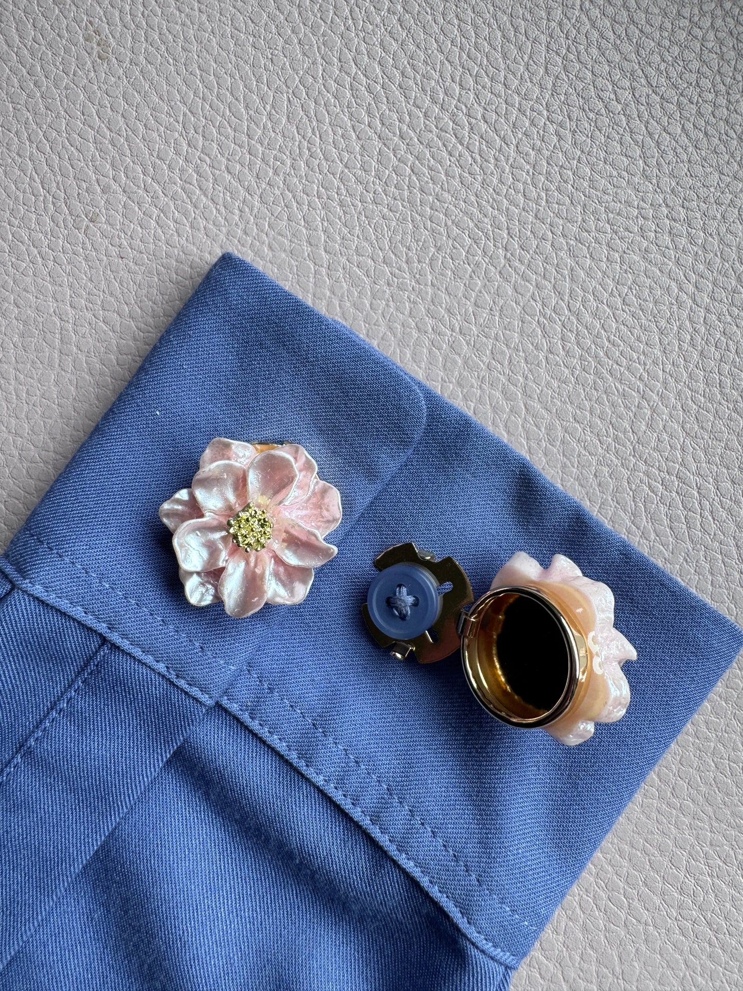 Gardenia Flower Button Cover - Pink