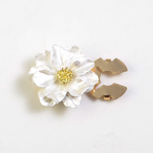 Gardenia Flower Button Cover - White