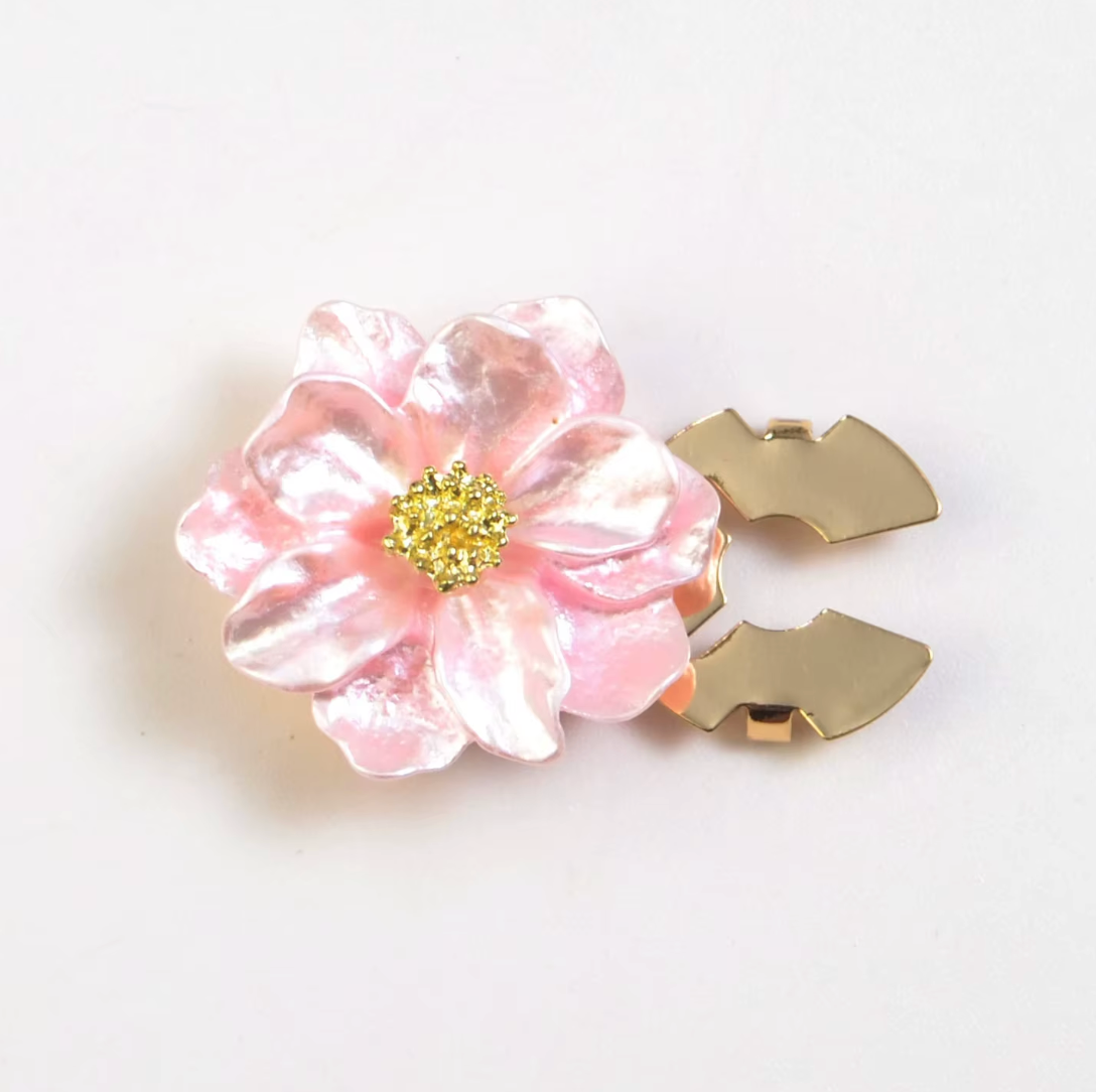 Gardenia Flower Button Cover - Pink