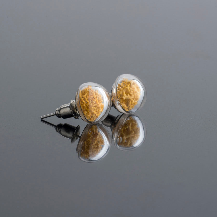 Stud Earrings Yellow Moss