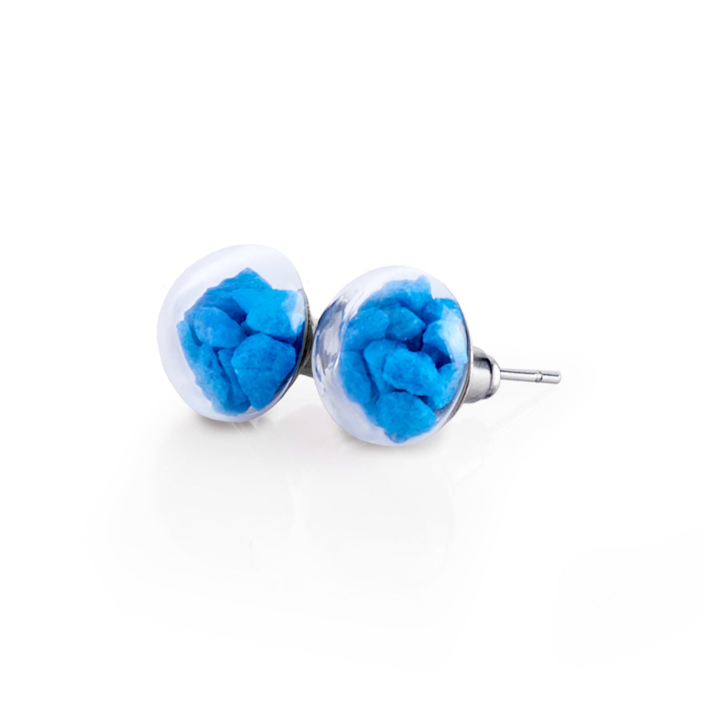 Stud Earrings With Blue Stones