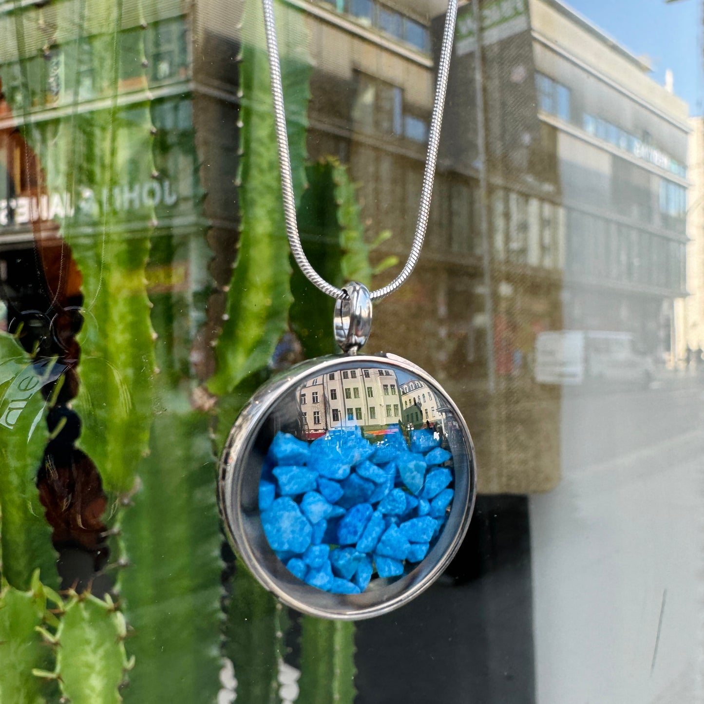 Statement Necklace With Blue Stones