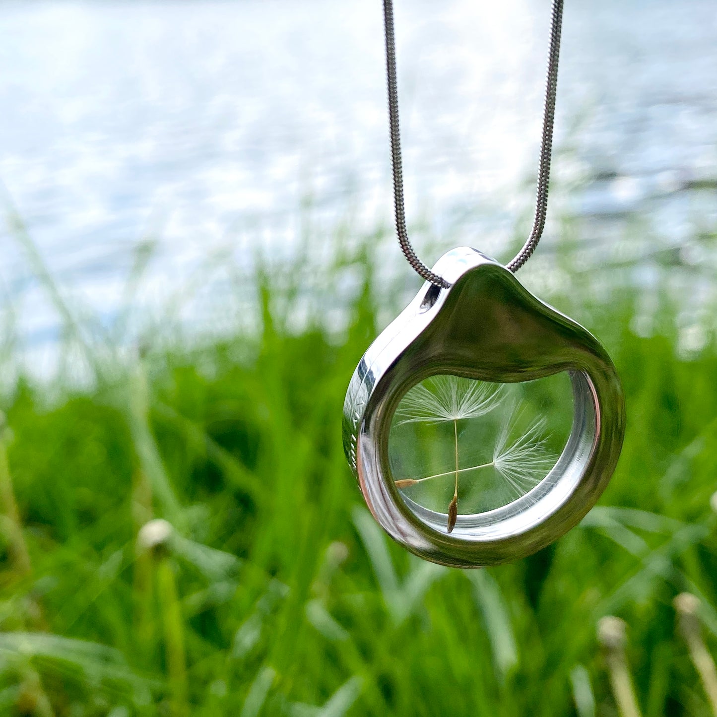 Designer Necklace With Natural Dandelion Seeds