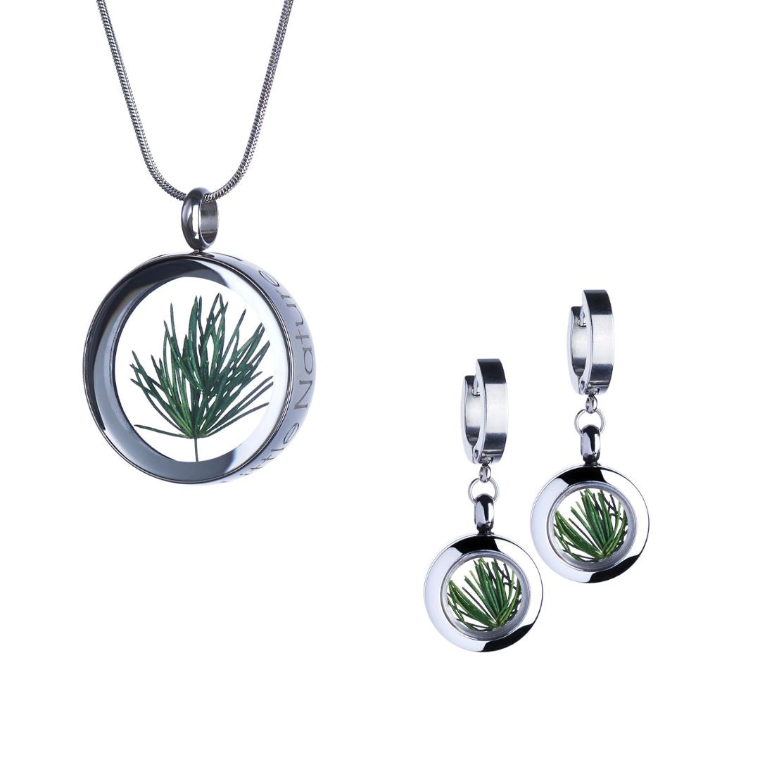 Handmade Designer Jewelry Gift Set With Pine Needles