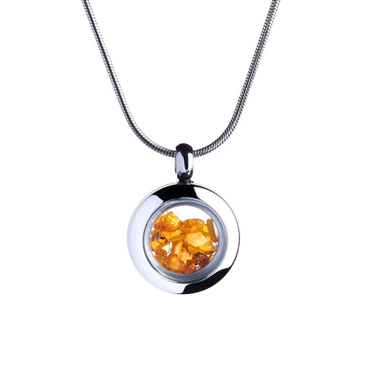 Handmade Necklace With Tiny Amber Stones