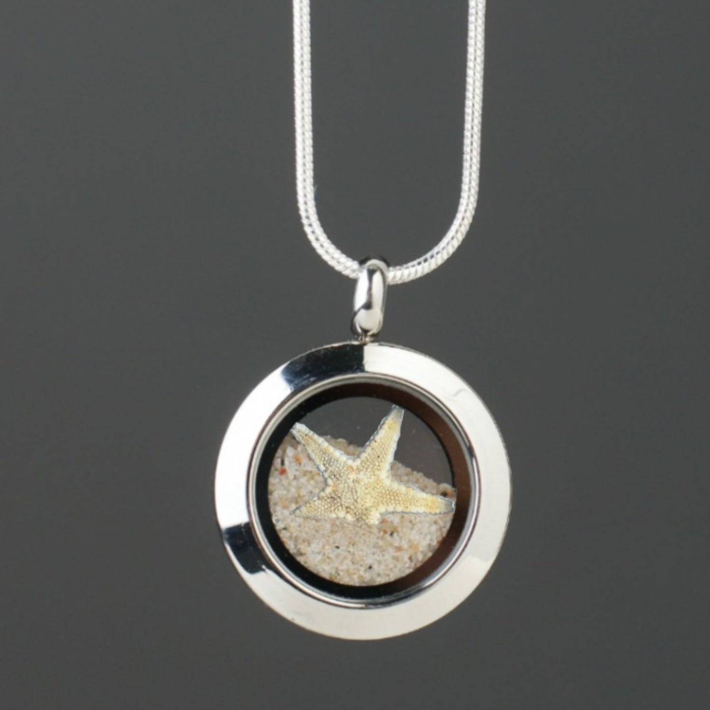 Amulet With Natural Starfish And Beach Sand