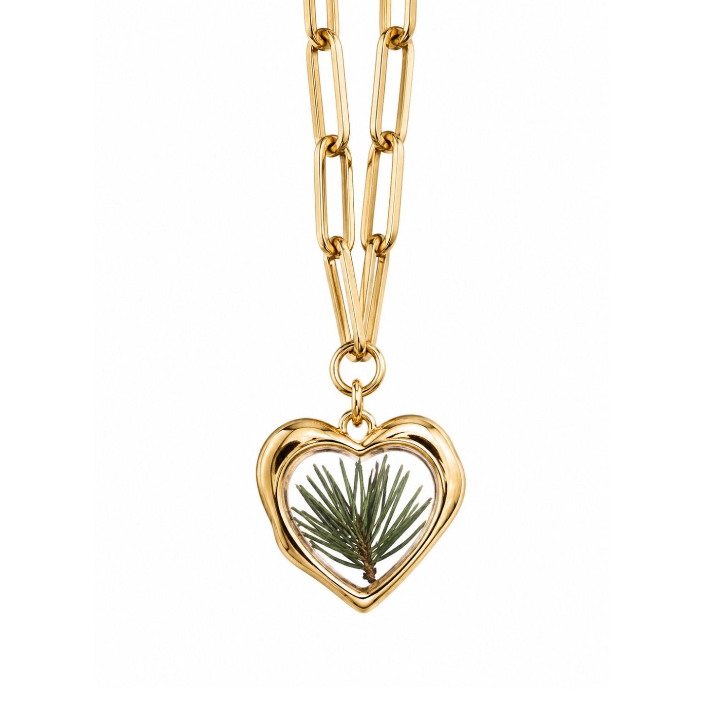 Heart Shape Necklace With Pine