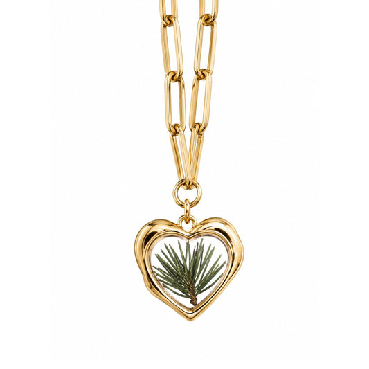 Heart Shape Necklace With Heather Flower