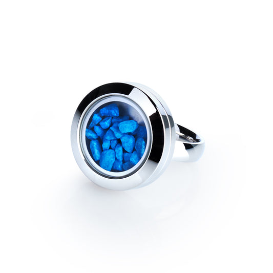 Statement-Ring mit blauen Steinen