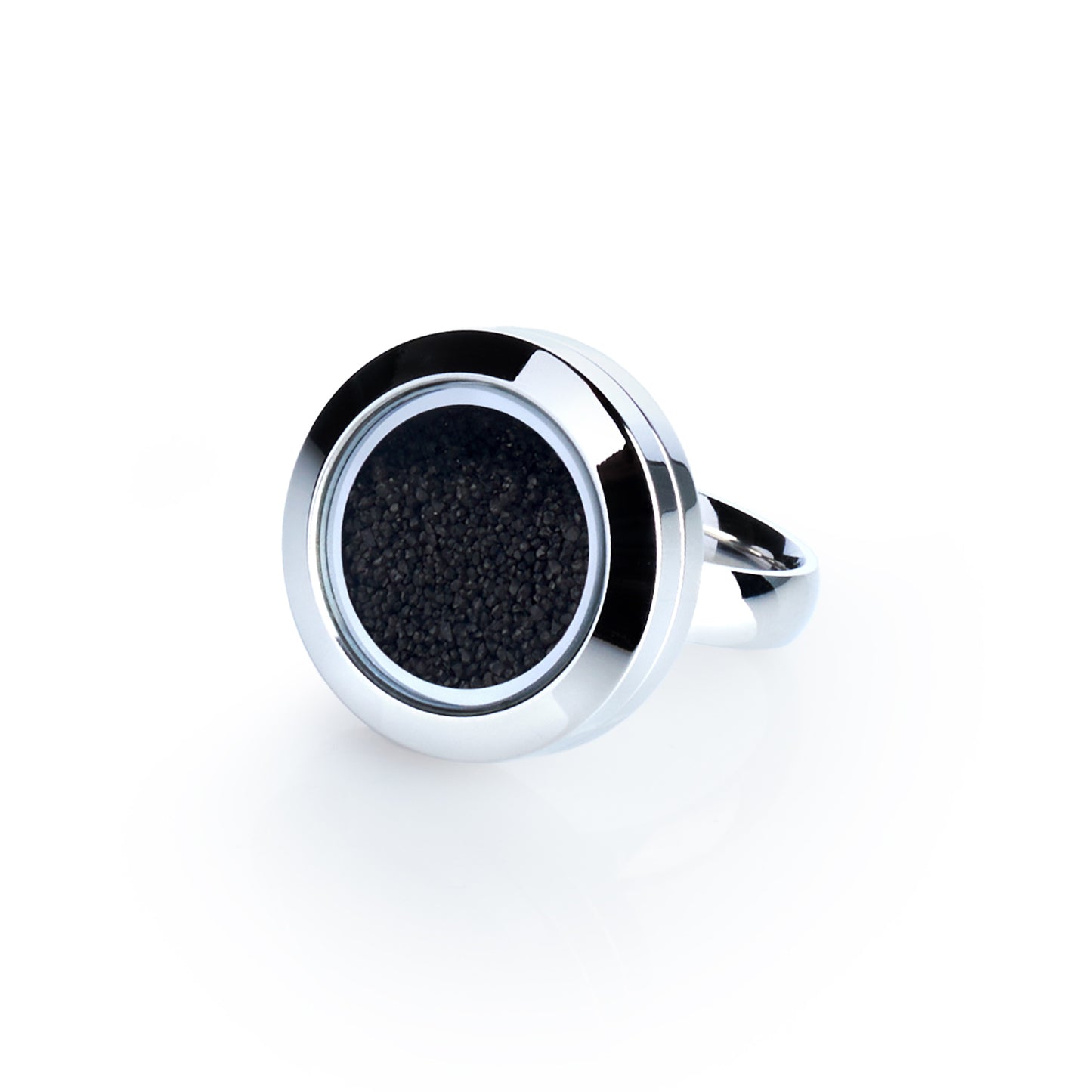 Statement ring with volcanic sand