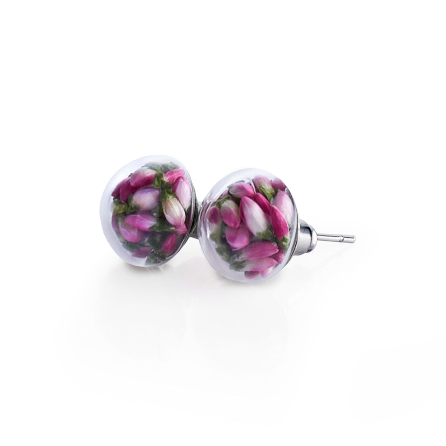 Stud Earrings With Heather Blossoms