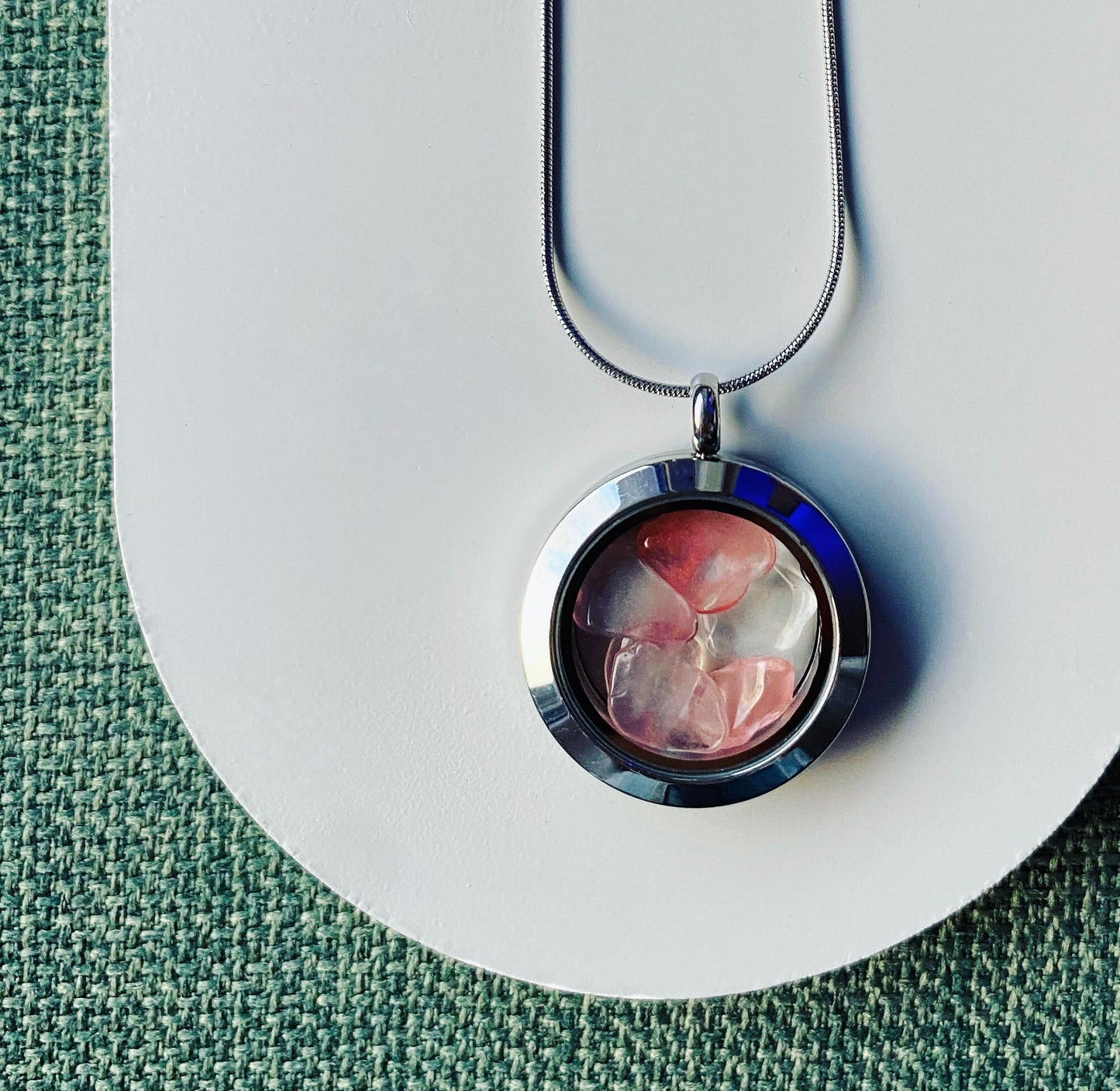 Watermelon Tourmaline Pendant - Healing Gemstone Designer Necklace October Birthstone